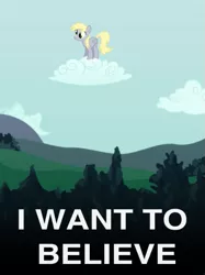 Size: 487x652 | Tagged: safe, derpibooru import, derpy hooves, pony, i want to believe, image, png, solo, x-files
