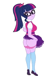 Size: 2700x3712 | Tagged: suggestive, artist:gmaplay, derpibooru import, sci-twi, twilight sparkle, equestria girls, ass, butt, clothes, image, panties, panties around legs, panties pulled down, png, sci-twibutt, solo, twibutt, underwear