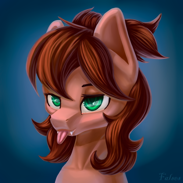 Size: 2000x2000 | Tagged: safe, artist:falses, derpibooru import, oc, bat pony, pony, adorasexy, bat pony oc, bat wings, bedroom eyes, bust, cute, digital art, fangs, female, high res, image, mare, png, ponytail, ponytails, portrait, sexy, shading, simple background, solo, tongue out, wings