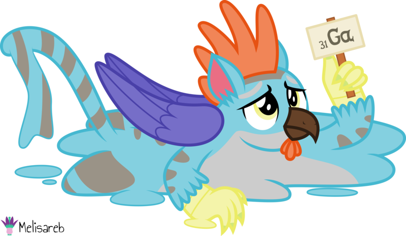 Size: 6872x4000 | Tagged: safe, artist:melisareb, derpibooru import, oc, oc:gavin gallium, unofficial characters only, gryphon, original species, absurd resolution, gallium, image, male, melting, object griffon, periodic table, png, sign, simple background, solo, .svg available, transparent background, vector