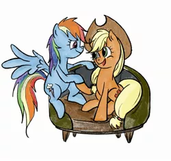 Size: 2356x2210 | Tagged: safe, artist:laya-21, derpibooru import, applejack, rainbow dash, earth pony, pegasus, pony, appledash, female, image, jpeg, lesbian, shipping