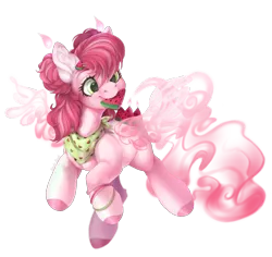 Size: 1565x1477 | Tagged: safe, artist:shady-bush, derpibooru import, oc, original species, pony, scented pony, female, food, image, mare, mouth hold, png, simple background, solo, transparent background, watermelon