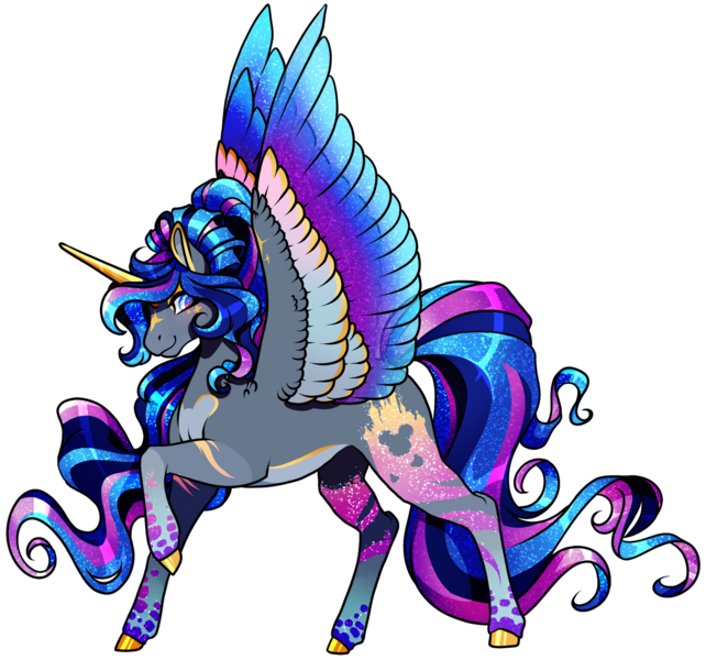 Size: 1920x1795 | Tagged: safe, artist:oneiria-fylakas, derpibooru import, oc, oc:princess fantasy, alicorn, pony, colored wings, female, image, mare, multicolored wings, png, rainbow power, simple background, solo, transparent background, wings