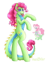 Size: 3663x5003 | Tagged: safe, artist:mailner, derpibooru import, gummy, pinkie pie, crocodile, pony, absurd resolution, cutie mark, fangs, fusion, image, looking at you, png, redesign, simple background, solo, transparent background