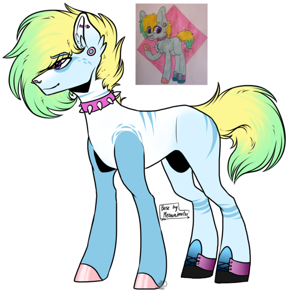 Size: 1957x1981 | Tagged: safe, artist:beamybutt, derpibooru import, oc, unofficial characters only, earth pony, pony, base used, collar, duo, ear fluff, earth pony oc, hoof polish, image, male, nose piercing, nose ring, piercing, png, raised hoof, signature, simple background, spiked collar, stallion, transparent background