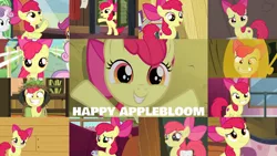 Size: 1280x721 | Tagged: safe, derpibooru import, edit, edited screencap, editor:quoterific, screencap, apple bloom, scootaloo, sweetie belle, earth pony, pegasus, pony, unicorn, bridle gossip, going to seed, hearthbreakers, season 1, season 2, season 5, season 9, somepony to watch over me, the cutie pox, spoiler:s09, adorabloom, apple bloom's bow, bipedal, blushing, bow, cute, female, filly, foal, hair bow, happy, image, jpeg, offscreen character, smiling