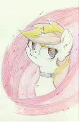 Size: 4435x6830 | Tagged: safe, artist:foxtrot3, derpibooru import, oc, oc:vida emotionate, unofficial characters only, unicorn, choker, embers, fire, image, jpeg, looking at you, magenta eyes