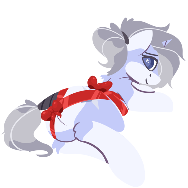 Size: 3000x3000 | Tagged: suggestive, artist:rhythmpixel, derpibooru import, oc, oc:silver star, unofficial characters only, pony, unicorn, butt, female, image, looking at you, looking back, looking back at you, mare, plot, png, ponytail, ribbon, simple background, solo, tail, tail wrap, transparent background