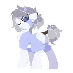 Size: 350x350 | Tagged: safe, artist:rhythmpixel, derpibooru import, oc, oc:silver star, unofficial characters only, pony, unicorn, butt, female, image, mare, plot, png, ponytail, simple background, solo, tail, tail wrap, transparent background