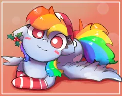 Size: 2388x1881 | Tagged: safe, artist:papersurgery, derpibooru import, rainbow dash, pegasus, pony, christmas, holiday, image, png, smiling, solo