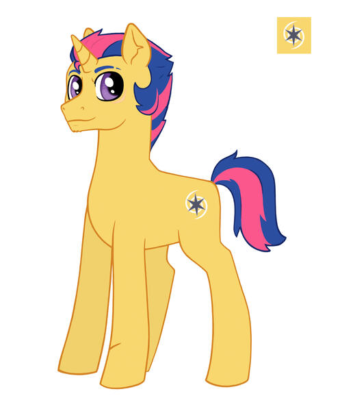 Size: 2228x2692 | Tagged: safe, artist:rukawa93, derpibooru import, oc, oc:omega centauri, unofficial characters only, pony, unicorn, horn, image, jpeg, male, offspring, parent:flash sentry, parent:twilight sparkle, parents:flashlight, simple background, stallion, unicorn oc, white background