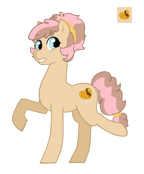 Size: 2228x2692 | Tagged: safe, artist:rukawa93, derpibooru import, oc, oc:sweet waffle, unofficial characters only, earth pony, pony, earth pony oc, female, image, jpeg, mare, offspring, parent:cheese sandwich, parent:pinkie pie, parents:cheesepie, simple background, solo, white background