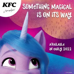 Size: 1080x1080 | Tagged: safe, derpibooru import, izzy moonbow, pony, unicorn, my little pony: a new generation, female, g5, image, indonesia, instagram, jpeg, kfc, mare, solo