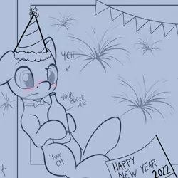 Size: 3840x3840 | Tagged: safe, derpibooru import, oc, 2022, alcohol, auction, booze, celebration, commission, drink, fireworks, image, jpeg, newyear, party, ychauction, your character here