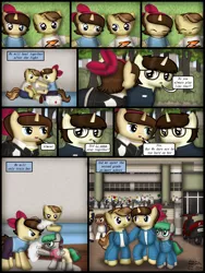 Size: 1750x2333 | Tagged: safe, artist:99999999000, derpibooru import, oc, oc:cwe, oc:li anna, oc:mar baolin, oc:zhang cathy, unofficial characters only, earth pony, pegasus, pony, unicorn, comic:nice to meet you, clothes, comic, female, filly, foal, image, male, png, tree