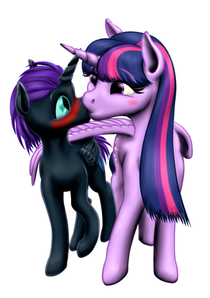 Size: 720x1018 | Tagged: safe, artist:vasillium, derpibooru import, twilight sparkle, twilight sparkle (alicorn), oc, oc:nox (rule 63), oc:nyx, alicorn, pony, alicorn oc, blushing, colt, cutie mark, family, female, foal, horn, image, kissing, love, male, mare, mother, mother and child, mother and son, motherly love, parent and child, parent and foal, png, simple background, son, transparent background, wings