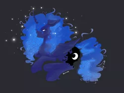 Size: 4032x3024 | Tagged: safe, artist:rover, artist:rrrover, derpibooru import, princess luna, alicorn, pony, dark, glow, glowing mane, image, lights, png, sleepy