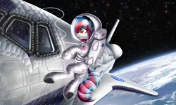 Size: 5000x3000 | Tagged: safe, artist:atlas-66, derpibooru import, oc, pegasus, pony, image, planet, png, space, space shuttle, spacesuit, stars