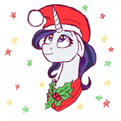 Size: 820x820 | Tagged: safe, artist:karathepony, derpibooru import, rarity, pony, bust, christmas, hat, holiday, image, png, portrait, santa hat, solo