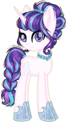 Size: 576x1044 | Tagged: safe, artist:fantarianna, derpibooru import, oc, unofficial characters only, pony, unicorn, braid, eyelashes, female, hoof shoes, horn, image, mare, png, simple background, smiling, solo, transparent background, unicorn oc