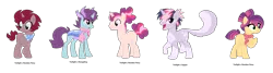 Size: 2227x600 | Tagged: safe, artist:tragedy-kaz, derpibooru import, oc, unofficial characters only, changedling, changeling, earth pony, hybrid, kirin, pony, unicorn, base used, changedling oc, changeling oc, clothes, earth pony oc, female, group, image, looking back, male, mare, neckerchief, parent:capper dapperpaws, parent:twilight sparkle, parents:canon x oc, png, raised hoof, scarf, simple background, smiling, stallion, transparent background