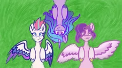 Size: 1024x576 | Tagged: safe, artist:karathepony, derpibooru import, izzy moonbow, pipp petals, zipp storm, pony, g5, image, png