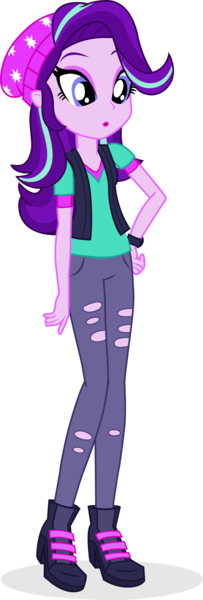 Size: 734x2174 | Tagged: safe, artist:dustinwatsongkx, derpibooru import, starlight glimmer, equestria girls, mirror magic, spoiler:eqg specials, beanie, clothes, hat, image, pants, png, ripped pants, simple background, solo, torn clothes, transparent background, vector