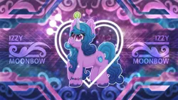 Size: 4800x2700 | Tagged: safe, artist:sol-r, derpibooru import, izzy moonbow, pony, unicorn, my little pony: a new generation, absurd file size, ball, g5, image, izzy's tennis ball, png, tennis ball, wallpaper