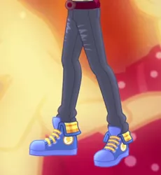 Size: 340x369 | Tagged: safe, derpibooru import, screencap, flash sentry, cheer you on, equestria girls, equestria girls series, spoiler:eqg series (season 2), belt, blue sneakers, clothes, converse, cropped, image, legs, male, pants, pictures of legs, png, shoes, sneakers