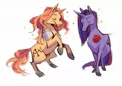 Size: 2048x1458 | Tagged: safe, artist:dar, derpibooru import, ponified, earth pony, pony, armor, crossover, ferdinan von aegir, fire emblem, fire emblem: three houses, flower, group, image, jpeg, lorenz hellman gloucester, male, rose, sketch, stallion, video game, video game crossover