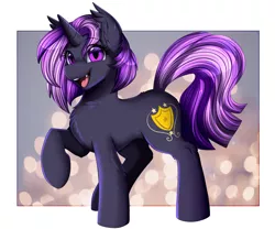 Size: 3309x2750 | Tagged: safe, artist:pridark, derpibooru import, oc, unofficial characters only, bat pony, bat pony unicorn, hybrid, pony, unicorn, fangs, horn, image, png, solo