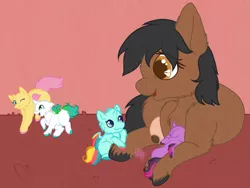 Size: 3843x2892 | Tagged: safe, artist:faunahoof, derpibooru import, alicorn, earth pony, fluffy pony, colored hooves, colored pupils, colored wings, crotchboobs, family, female, fluffy pony foals, fluffy pony original art, foal, group, group shot, hugbox, image, male, mother and child, mother and daughter, mother and son, multicolored hair, multicolored wings, nudity, playful, playing, png, sleeping, teats, wings