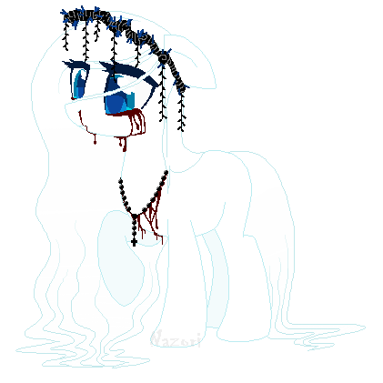 Size: 421x421 | Tagged: safe, artist:nazori, derpibooru import, oc, unofficial characters only, earth pony, pony, base used, blood, crying, earth pony oc, eyelashes, female, image, jewelry, mare, necklace, png, raised hoof, simple background, solo, tears of blood, transparent background