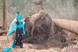 Size: 1280x851 | Tagged: safe, artist:pixelvixens, derpibooru import, queen chrysalis, human, clothes, cosplay, costume, forest, image, irl, irl human, jpeg, pants, photo, ripped pants, solo, torn clothes, tree