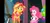 Size: 2340x1080 | Tagged: suggestive, artist:lukasz, edit, edited screencap, screencap, pinkie pie, rainbow dash, sunset shimmer, all the world's off stage, equestria girls, equestria girls series, all the world's off stage: pinkie pie, animal costume, balloon, bow, bunny costume, bunny ears, bunny suit, clothes, collar, costume, dashsub, female, femsub, geode of sugar bombs, hair bow, high heels, image, lesbian, magical geodes, pet play, pet tag, pet-dash, pinkiedom, png, shipping, shoes, submissive, subset, sunsetpie