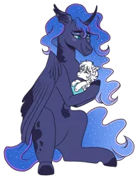 Size: 2100x2700 | Tagged: safe, artist:kikirdcz, derpibooru import, princess luna, oc, oc:cosmos, pony, baby, baby pony, image, png, simple background, transparent background