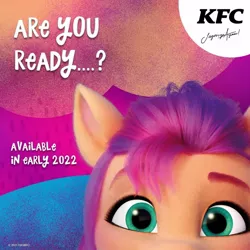 Size: 1080x1080 | Tagged: safe, derpibooru import, sunny starscout, earth pony, pony, my little pony: a new generation, female, g5, image, indonesia, instagram, jpeg, kfc, mare, solo