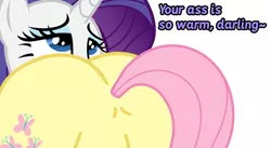 Size: 3027x1661 | Tagged: suggestive, derpibooru import, fluttershy, rarity, pegasus, pony, unicorn, analingus, analingus on female, ass, ass up, ass worship, butt, butt licking, butt sniffing, eyeroll, faceful of ass, female, females only, image, licking, looking pleasured, mare, oral, plot, png, sex, tongue out