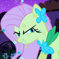 Size: 200x200 | Tagged: safe, derpibooru import, screencap, fluttershy, butterfly, insect, pegasus, pony, the best night ever, animated, barrette, clothes, dress, eye twitch, female, gala dress, gif, image, mare, solo, solo female