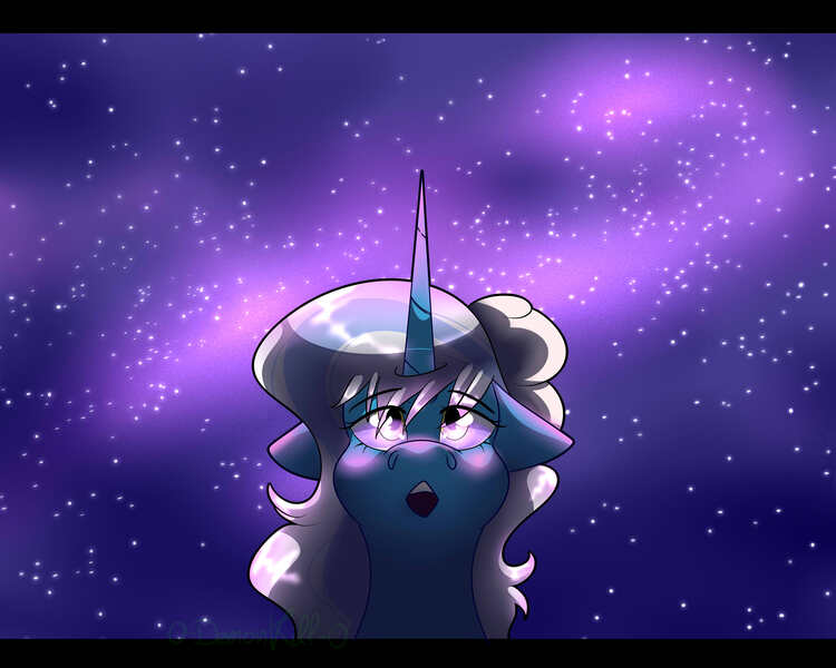 Size: 5000x4000 | Tagged: safe, artist:o-demonkill-o, derpibooru import, oc, oc:fleurbelle, alicorn, pony, alicorn oc, bow, female, hair bow, horn, image, jpeg, looking up, mare, sky, stars, wings, yellow eyes