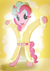 Size: 2480x3508 | Tagged: safe, artist:mrkat7214, derpibooru import, pinkie pie, spirit of hearth's warming presents, earth pony, pony, bipedal, clothes, coat, female, high res, image, jpeg, looking at you, mare, solo