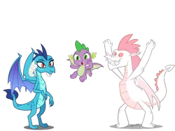 Size: 800x600 | Tagged: safe, artist:cloudyglow, artist:dashiesparkle, artist:dashiesparkle edit, artist:rainbowderp98, derpibooru import, edit, vector edit, fizzle, princess ember, spike, dragon, alternate universe, baby, baby dragon, ember is spike's mother, father and child, father and son, female, fizzle is spike's father, fizzlember, flying, husband and wife, image, male, mother and child, mother and son, parents:fizzlember, png, shipping, simple background, straight, transparent background, vector