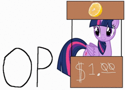 Size: 1280x926 | Tagged: safe, derpibooru import, twilight sparkle, animated, image, lemonade stand, music, solo, sound, the duck song, webm