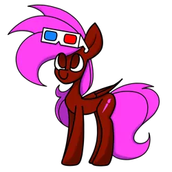 Size: 1200x1200 | Tagged: safe, artist:rainbowbacon, derpibooru import, oc, oc:rainbowbacon, unofficial characters only, pegasus, pony, derpibooru community collaboration, 2022 community collab, 3d glasses, image, png, simple background, solo, transparent background