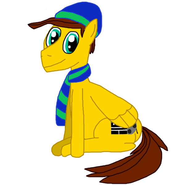 Size: 800x800 | Tagged: safe, artist:sb1991, derpibooru import, oc, oc:film reel, unofficial characters only, pegasus, pony, derpibooru community collaboration, 2022 community collab, clothes, derpibooru exclusive, hat, image, looking at you, male, png, scarf, simple background, sitting, solo, transparent background, winter hat