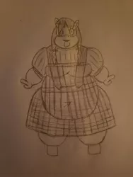 Size: 3024x4032 | Tagged: suggestive, artist:brysonmetal64, derpibooru import, oc, oc:mitchy, alicorn, anthro, alicorn oc, clothes, cosplay, costume, crossdressing, dorothy gale, fat, femboy, horn, image, jpeg, male, the wizard of oz, traditional art, wings