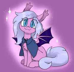 Size: 2196x2150 | Tagged: safe, artist:cattie, derpibooru import, oc, oc:amethyst crescent, unofficial characters only, bat pony, bat pony oc, bat wings, cape, clothes, cute, female, image, png, robe, solo, solo female, wings