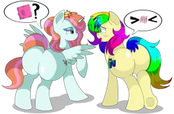 Size: 8400x5500 | Tagged: safe, artist:rainbowtashie, author:bigonionbean, derpibooru import, fleur-de-lis, lightning dust, nurse redheart, sassy saddles, oc, oc:princess healing glory, oc:rainbow tashie, alicorn, earth pony, pony, alicorn oc, alicorn princess, blushing, commissioner:bigonionbean, cutie mark, dialogue, eyeshadow, female, fusion, fusion: princess healing glory, horn, image, makeup, mare, png, thought bubble, wings