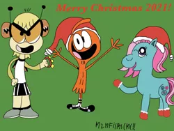 Size: 500x375 | Tagged: safe, artist:wanderfan2000, derpibooru import, minty (g1), christmas, holiday, image, kid cosmic, png, wander over yonder, wander (wander over yonder)