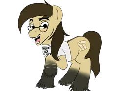 Size: 2732x2048 | Tagged: safe, artist:mindoflupe, derpibooru import, oc, oc:bay mac, unofficial characters only, pony, derpibooru community collaboration, 2022 community collab, clothes, cute, dorsal stripe, dun, glasses, image, looking at you, male, png, primitive markings, shirt, simple background, smiling, solo, stallion, transparent background, unshorn fetlocks, white background